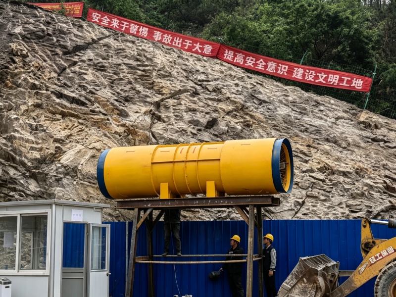 Tunnel fan construction site